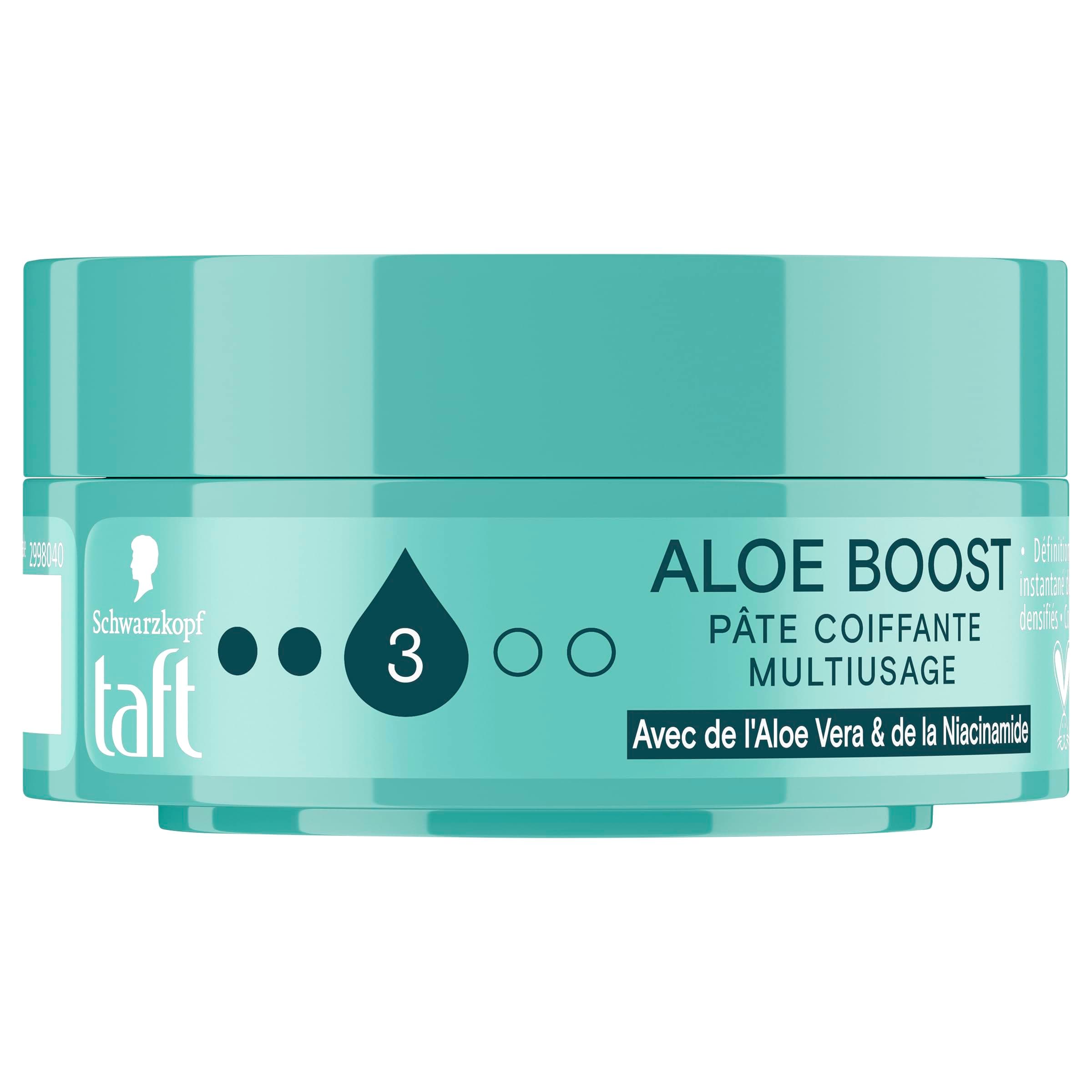 TAFT, Schwarzkopf, Medium Hold Hairdressing Paste, Aloe Boost, Multi-Purpose, Aloe Vera and Niacinamide, Volume from Roots, Densified Hair Effect, Moisturizing, Long Lasting Definition, 75 ml - Image 1
