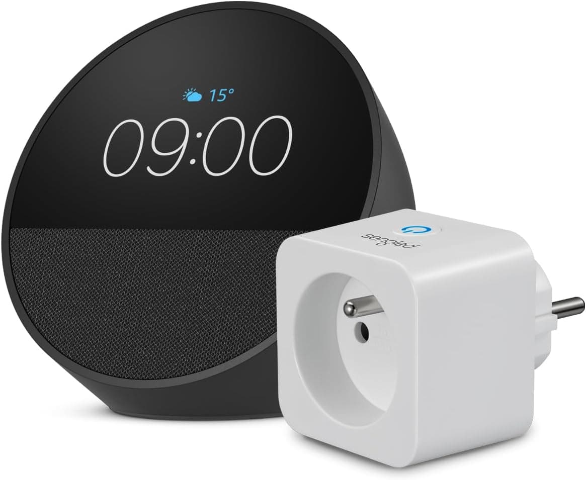 Echo Spot | Noir + Sengled Smart Plug, Fonctionne avec Alexa - Kit de démarrage Maison connectée - Image 1
