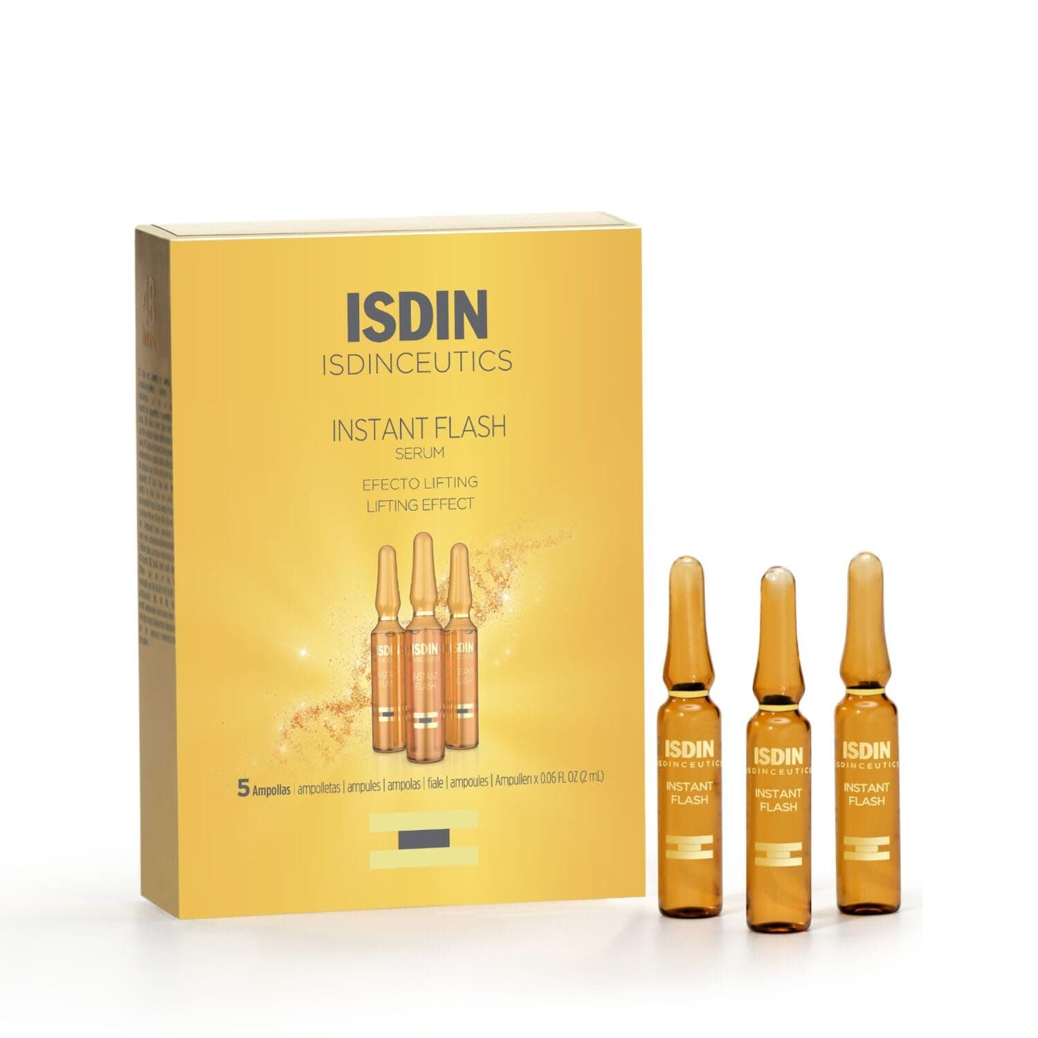 ISDIN Isdinceutics Instant Flash (5 ampoules x 2 ml) | Immediate Lifting Effect Ampoules | Energizes the Skin and Helps Fight Signs of Fatigue - Image 9