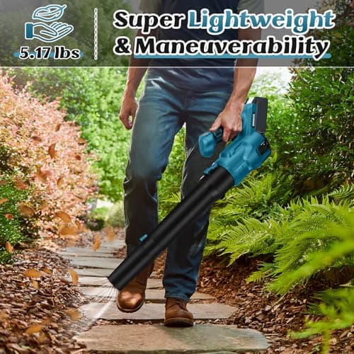 Cordless Leaf Blower Compatible with Makita 18V Battery, Brushless Motor, 3 Adjustable Speeds up to 52 m/s - Manual Blower for Lawn Care, Garden and Lawn Care - Image 7