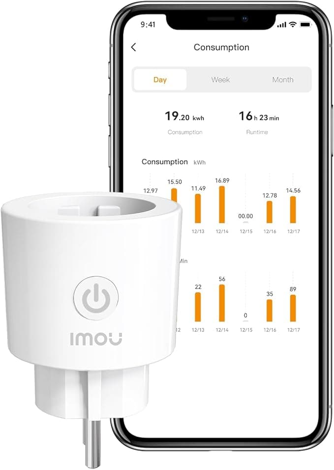 Google IMOU CE2P Smart Plug, 16A WiFi Socket with Energy Monitoring, Power Consumption Monitor, MATTER Certified, App Remote Control, Compatible with Alexa & Google