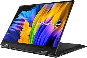 ASUS Zenbook 14 Flip OLED UN5401QA-KN160W Laptop Convertible 360° Screen 14 Inch 2.8K OLED Touch (AMD Ryzen 9 5900HX, 16GB RAM, 1TB SSD) Windows 11 Home AZERTY French Keyboard
