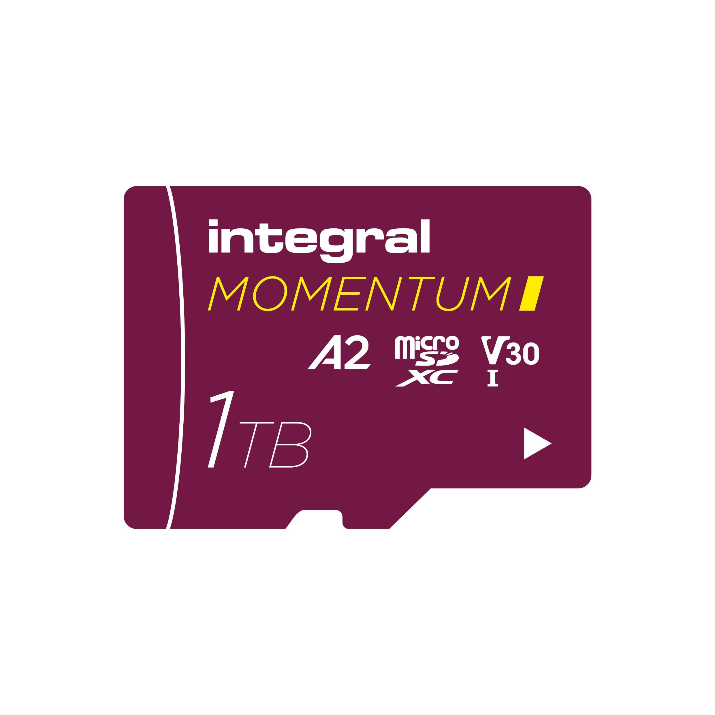 Integral Momentum I - 1TB MicroSDXC Card, 210MB/s Reading, 180MB/s Write, V30, U3, A2, for 4K/5K UHD on GoPro, DJI Drones, Sports Cameras and 360°, Waterproof, Shockproof - Image 1