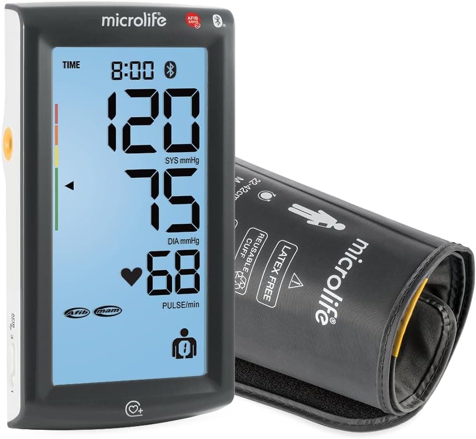 Microlife Microlife - BP A7 Touch BT Blood Pressure Monitor - Bluetooth/USB Connected, Touch Screen, MAM & AFIB, Stroke Detection, Clinically Validated, 22-42 cm, 2 Users x 99 Member, 5-Year Warranty