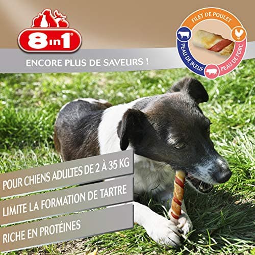 8in1 Triple Flavour Rolls - Adult Dog Chew Rolls - More Meat, More Chew Time - Limits Tartar - Non-GMO, Artificial Preservative - Image 5