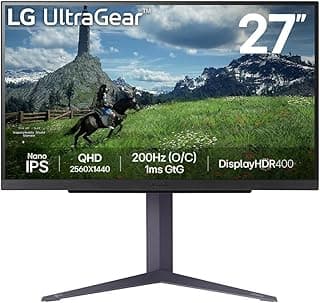 Ultragear™ 27GS85Q-B 27 Inch Gaming Monitor - IPS Panel QHD Resolution (2560 x 1440), 1ms 180Hz (200Hz O/C), DisplayHDR™ 400, DCI-P3 98% (CIE1976), AMD FreeSync, NVIDIA G-Sync Compatible