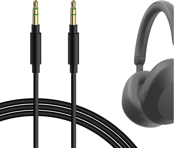 Geekria Apollo Upgrade Audio Cable for Sony MDR-1000X, MDR-100AAP, MDR-100ABN, MDR-XB950BT, XB650BT, XB750BT, MDR-1A and More - 1.5m Replacement Cable for 3.5mm Headphone Audio Cable - Tangle Free - Image 1