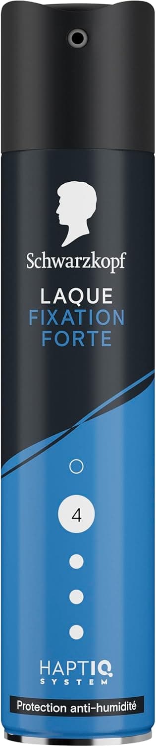 SCHWARZKOPF, Laque Fixation Forte, Protection anti-humidité, Technologie Haptiq System, Formule végane, san silicone, Fixation forte, Tenue longue durée, S'élimine au brossage, 250ml