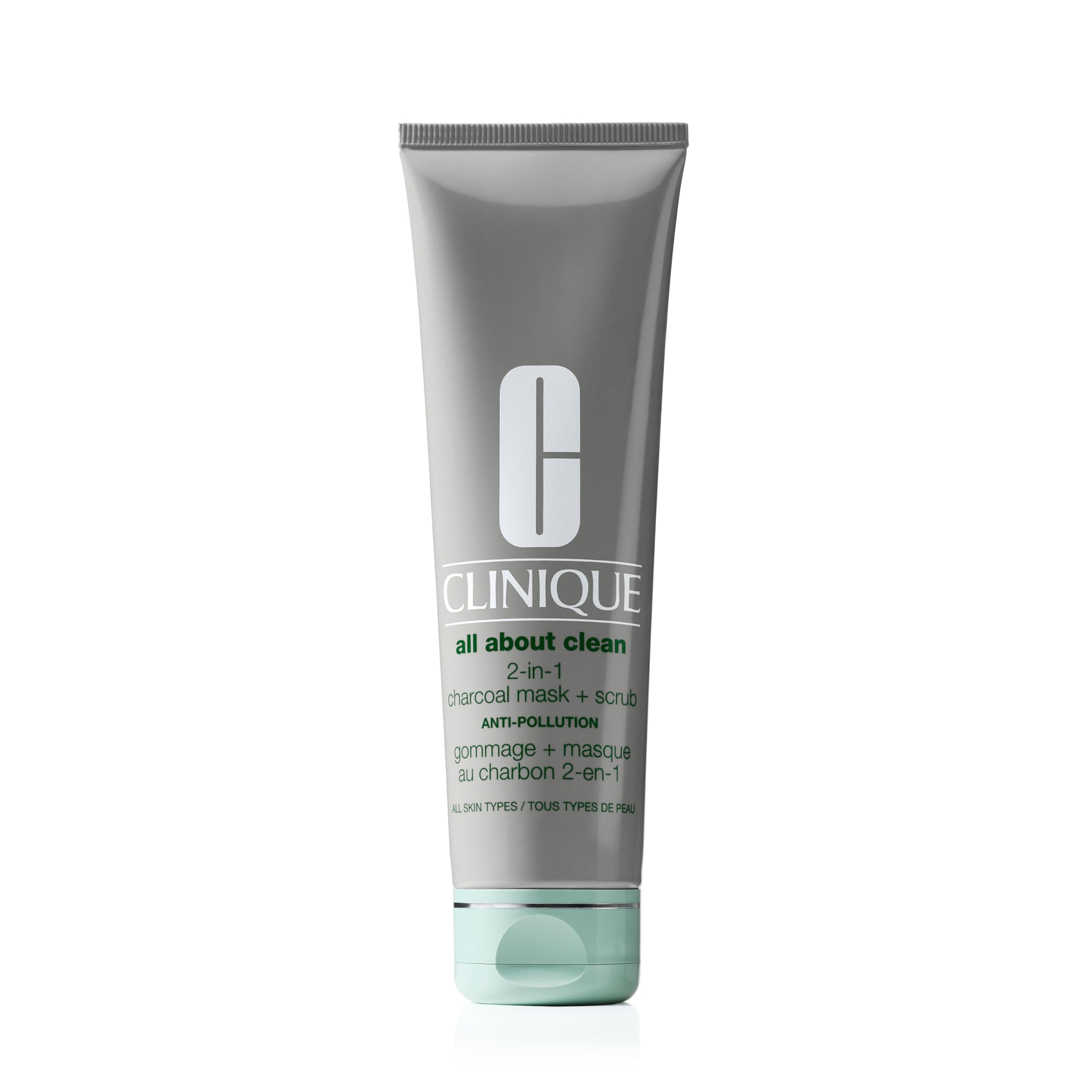 Clinique All About Clean Gommage + Masque Au Charbon 2-en-1 | Masque Visage Détoxifiant + Affinant et Gommage Exfoliant, 100 ml - Image 1