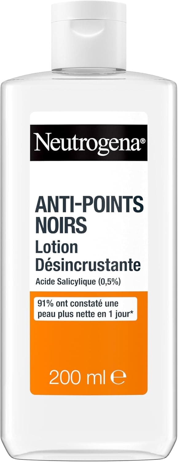 Neutrogena – Lotion Désincrustante Anti-Points Noirs (flacon de 200 ml) – Lotion pour le visage à l'acide salicylique (0,5%) – 91% ont constaté une peau plus nette en 1 jour* - Image 1