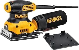 DEWALT - 1/4 Sheet Vibrating Sander - DWE6411-QS - Corded sander with Dust Bag and Suction Adapter - 230 W - 14000 orb/min - Ideal for surface finishing - Clamping pliers