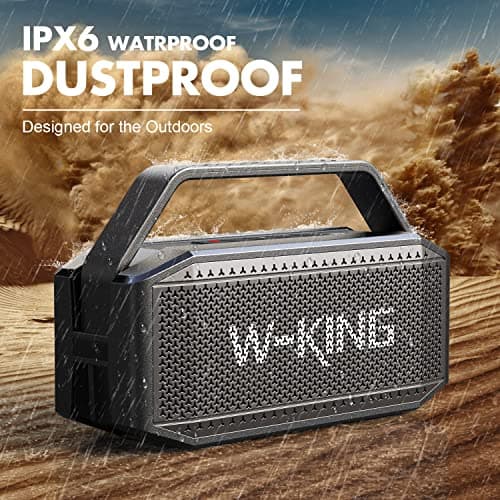 W-KING Powerful Bluetooth Speaker, 60W(100W Peak) Portable Waterproof Bluetooth Speaker Wireless Site Deep Bass/External Battery/Pairing/40H/TF/AUX/EQ, Big Outdoor Party Boombox - Image 4
