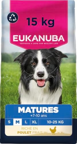 EUKANUBA Life Care Croquettes Chien Mature Moyenne Race 7 à 10 Ans, Riche en Poulet Frais, L-carnitine, Calcium, Glucosamine, Oméga 3&6, Prébiotiques, sans colorants, arômes artificiels ni OGM - 15 kg - Image 3
