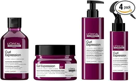 L'Oréal Professionnel, Routines Curl Expression for Kinky Hair - Anti-Residue Shampoo, Intensive Moisturizing Rich Mask, Cream-in-Jelly, Leave-In Reviver - Duo, Trio, Quartet - Image 1