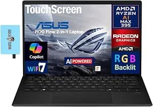 ASUS ROG Flow Z13 Creator 2-in-1 Laptop 13.4 Inch 180Hz LCD Touchscreen WQXGA (2560 x 1600) (AMD Ryzen AI MAX 395, 32GB LPDDR5X, 2TB SSD, RGB KB, WiFi 7, Win 11 Pro) with Extension