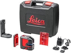 Leica Lino L2 Cross Line Laser with Li-ion Battery, Charger and Innovative Magnetic Adapter in Gift Box (Red Laser, Range 25 m)