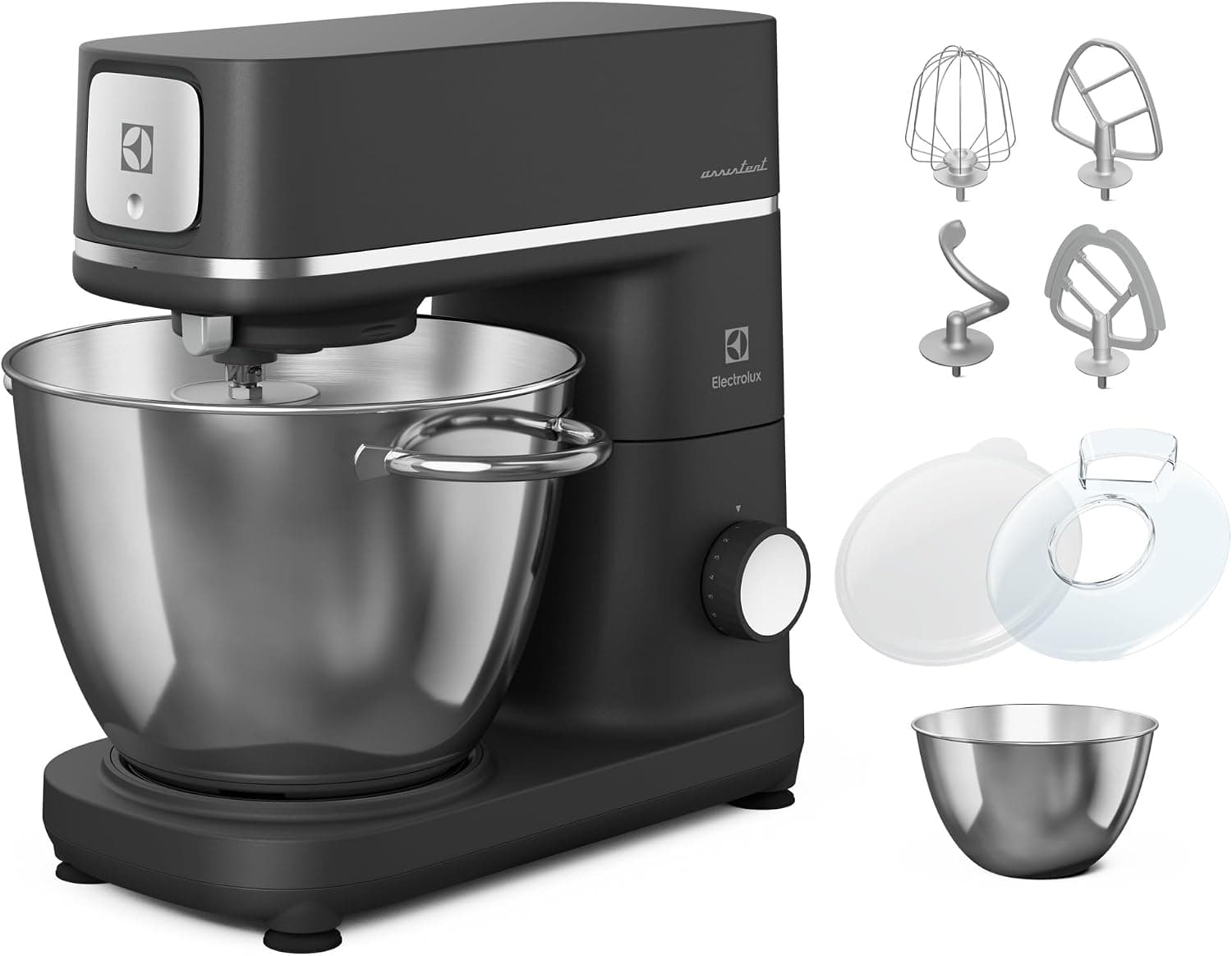 Electrolux Orbital Pastry Processor 700 Kitchen Assistant E6KM1-4BPT, Two Bowls of 6L and 4L, 10 Speed, PerfectRiseLid, with Kitchen Whisk, 1200 W, Stainless Steel, Black Pearl - Image 1