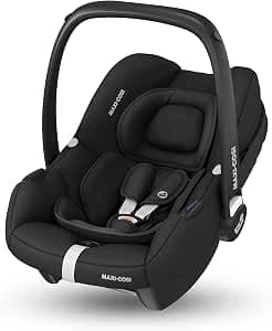 Maxi-Cosi CabrioFix i-Size Baby Car Seat, 0 to 12 Months, Maximum 12 kg, ISOFIX Lightweight Car Seat (3.2 kg), Large Canopy, Ultra-Fleece, Compatible with Maxi-Cosi Strollers, Essential Black