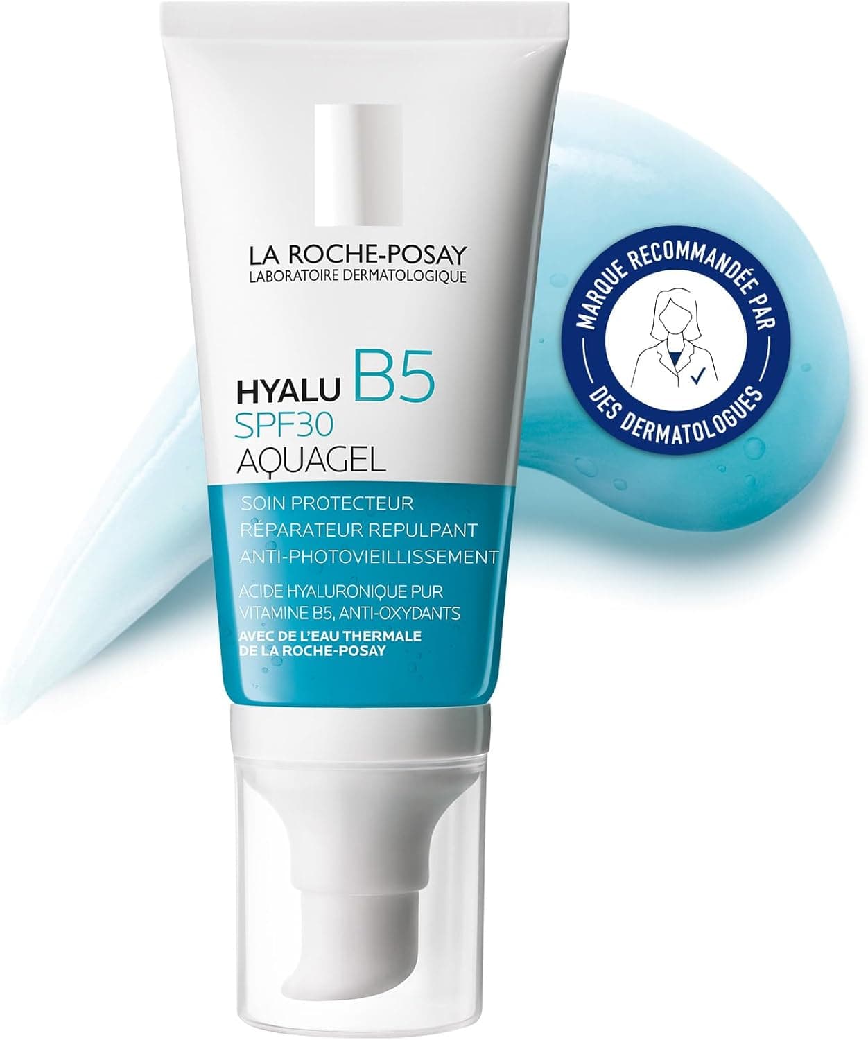 La Roche-Posay - Hyalu B5 Aquagel SPF30 - Anti-Wrinkle Face Cream - Face Care Enriched with Hyaluronic Acid, Vitamin B5 - Hydrating and Plumping Gel Texture Day Cream - All Skin Types - Image 1