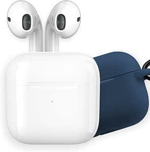 APM 600331 Wireless Bluetooth Headphones, Charging Box, Wireless Earphone, Stereo Sound, Hands-Free Headset, Silicone Shell Midnight Blue, Compatible with PC Smartphone Tablet, White