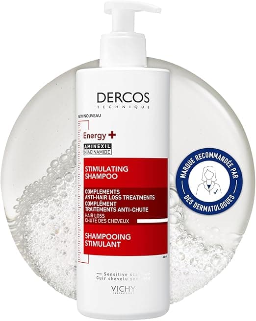 Vichy, Dercos, Energy+, Shampooing Stimulant Anti-Chute, Enrichi en Aminexil, Cheveux Cassants, 400ml