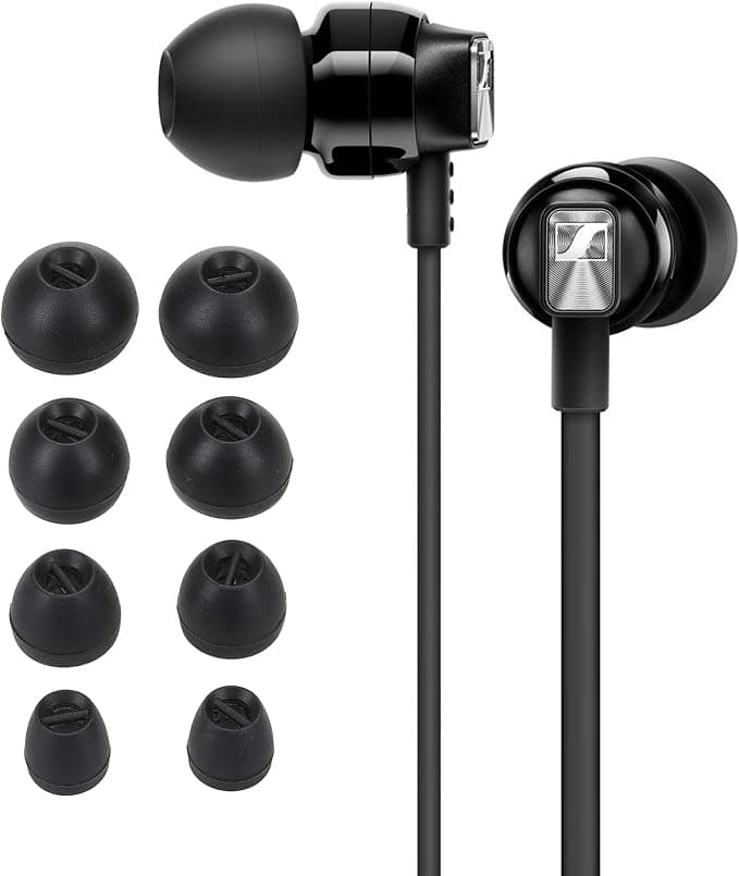 Sennheiser kwmobile 8 x Replacement Tips for Sennheiser CX 300S / CX 6.00BT / Momentum In-Ear Silicone Earbuds Black