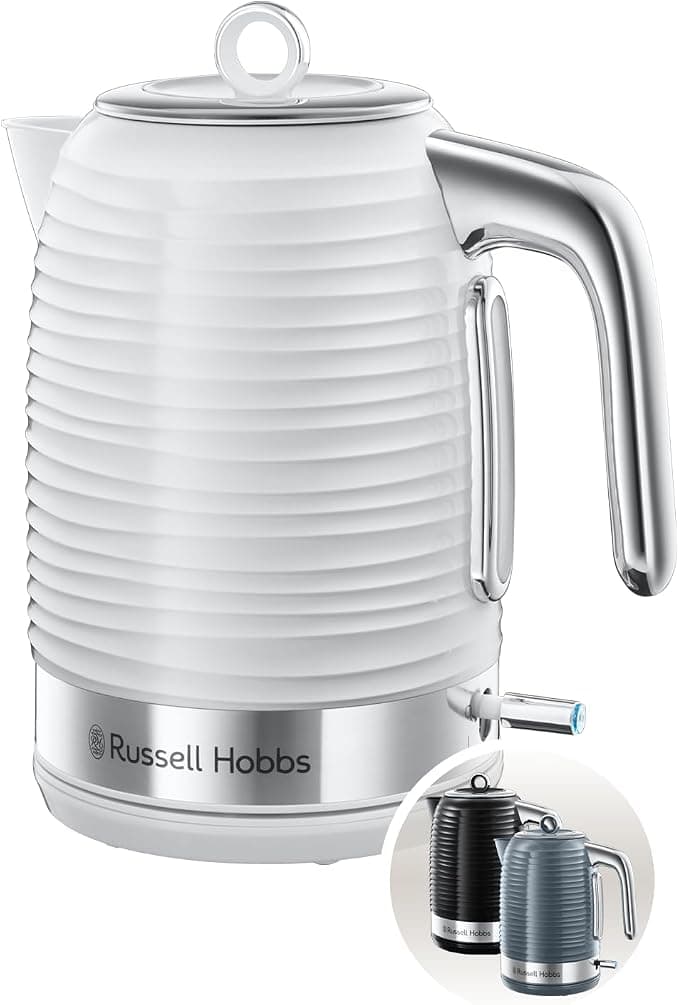 Russell Hobbs Russell Hobbs 24360-70 Inspire Electric Kettle [Design & Performance] White (1.7L, 2400W, Fast Boiling, Perfect Flow, Visible Water Level, Anti-Limescale Filter & Removable Cover)