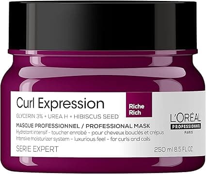 L'OREAL PROFESSIONNEL - Intensive Moisturising Rich Curl Expression Mask - Moisturizes Twice More & Prepares Detangling Curly & Kinky Hair - Sensation of Lightness - 250 ml - Image 1