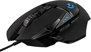 Logitech G G502 HERO High Performance Wired Gaming Mouse, 25K HERO Gaming Sensor, 25600 DPI, RGB, Adjustable Weight, 11 Programmable Buttons, Built-in Memory, PC/Mac - Black