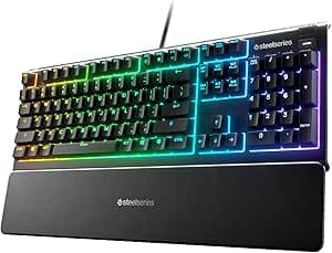 SteelSeries Apex 3 - Gaming Keyboard - RGB Illumination over 10 Zones - Premium Magnetic Handrest - Spanish Layout QWERTY