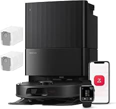 roborock QV 35A Set Aspirateur Robot Laveur, 8000Pa HyperForce, Station Multifonctionnelle, Serpillière Rotative 200 TR/Min & Relevable 10mm, Anti-enchevêtrement, Évitement d'obstacles, Cartographie