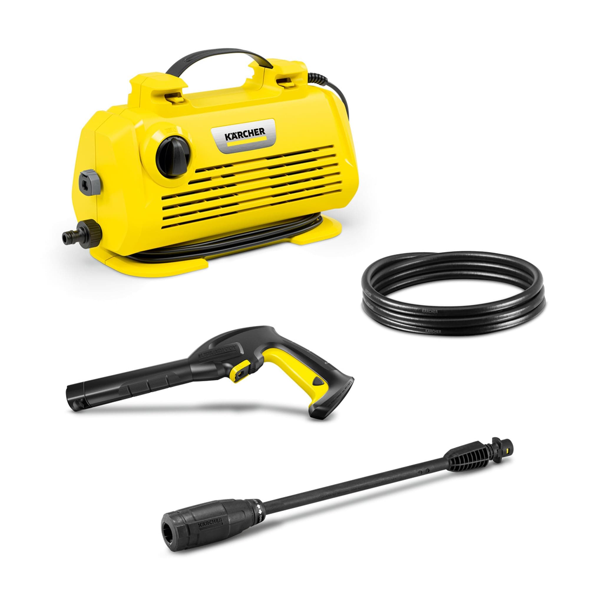 Kärcher High Pressure Washer K 2 Horizontal VPS, Pressure: Max. 110 Bar, Flow Rate: 360 l/h, Surface: 20 m²/h, Water Filter, Weight: 3.5 kg, Hose and High Pressure Gun, Vario Power Lance
