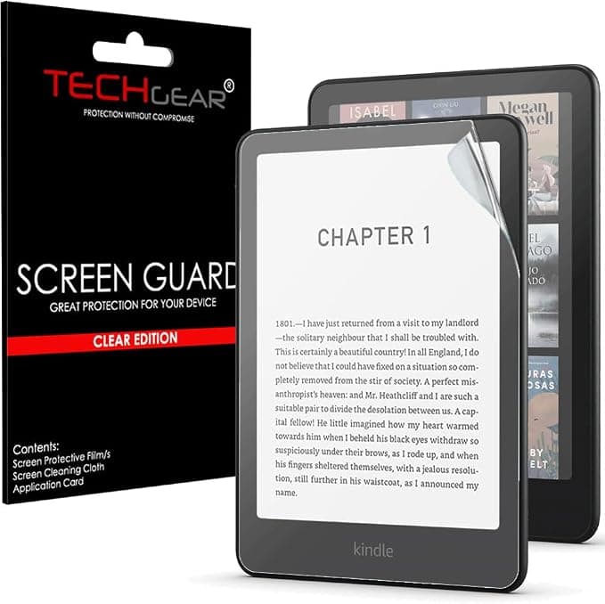 TECHGEAR Protection d'écran complète pour Amazon Kindle Paperwhite/Signature/Paperwhite Kids/Kindle Colorsoft (version 2024/12ème génération) Transparent - Image 1