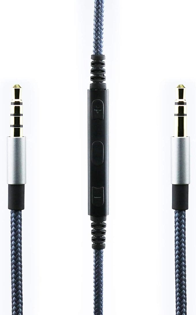 Replacement Audio Cable with Built-in Microphone Remote Compatible with B&O PLAY by Compatible with Bang & Olufsen Beoplay H6 H7 H8 H9 H2 Headphones and Compatible with iPhone - Image 1