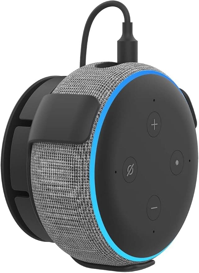 PT62-E Wall Mount Bracket for Amazon Echo Dot 3rd Generation / Google Home Mini Wall Mount for Amazon Echo Dot 3rd Generation / Google Home Mini Speaker (1 Piece, Black) - Image 1