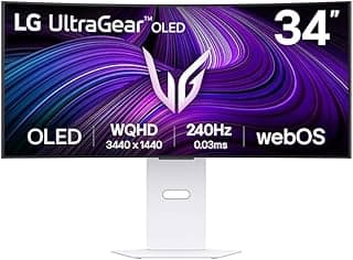 LG Ultragear™ 34GX90SA-W Ecran PC Gaming 34" - Dalle OLED résolution QHD (3440 x 1440), 0,03ms 240Hz, DisplayHDR™400 True Black, DCI-P3 98.5% (CIE1976), FreeSync Premium, G-Sync Compatible