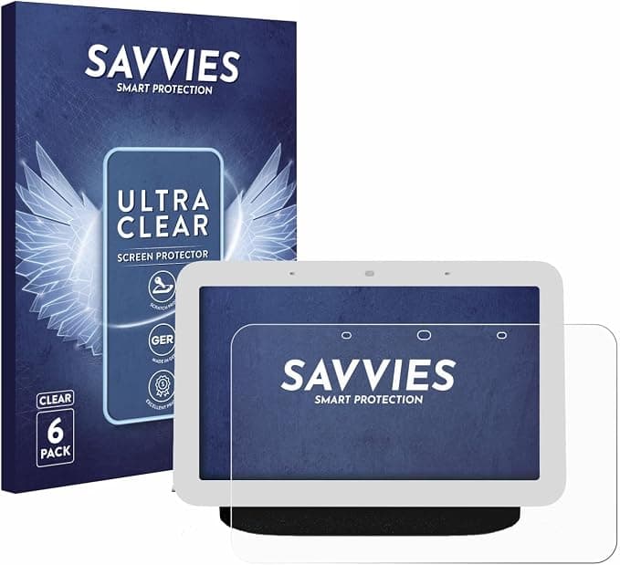 savvies Screen Protectors for Google Nest Hub 2 (6 Pieces) Ultra Clear