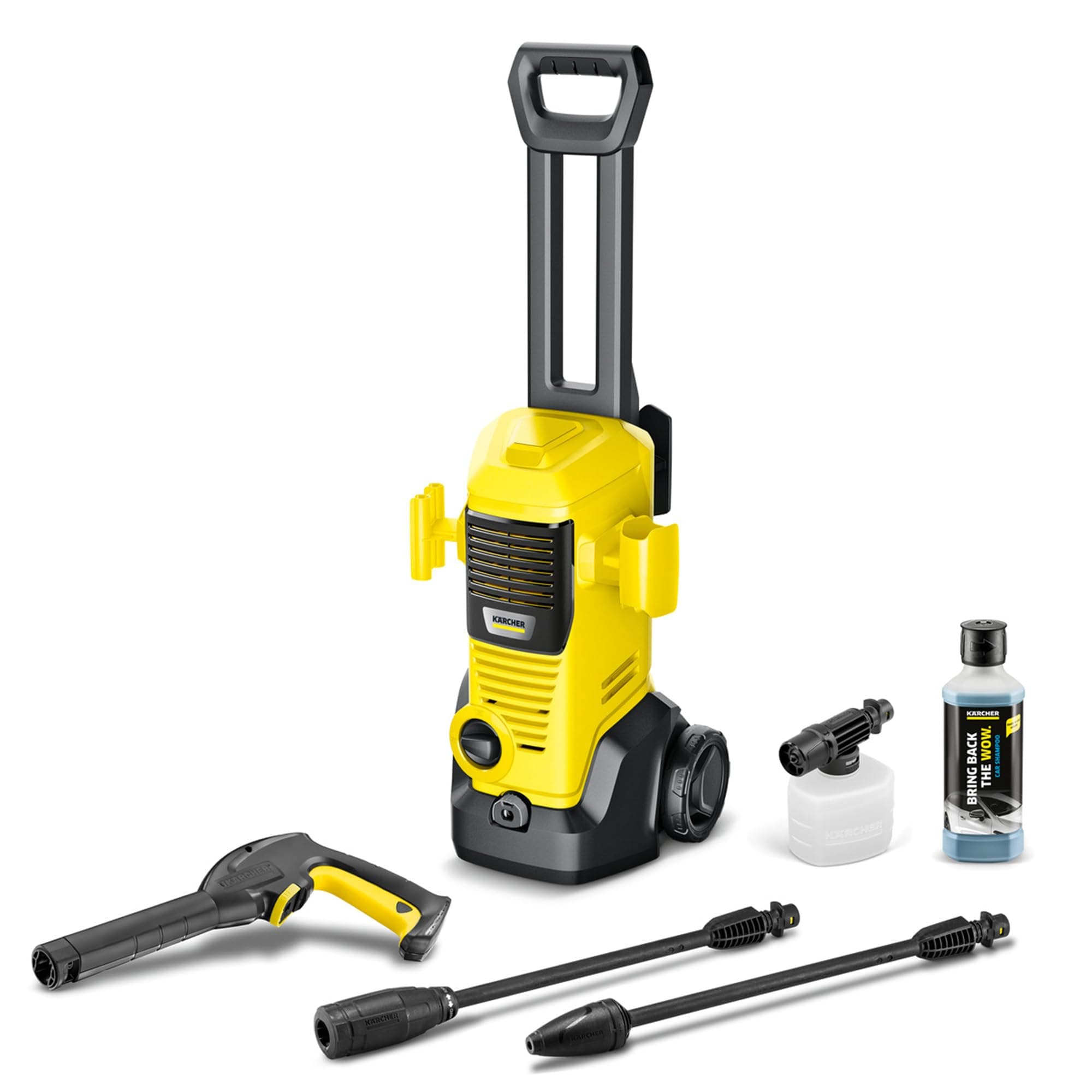 Kärcher High Pressure Washer K 3 FJ, Pressure: Max 120 Bar, Flow Rate: 380 l/h, Surface: 25 m²/h, Weight: 4.35 kg, Gun and High Pressure Hose, Vario Power Lance and Carry Handle