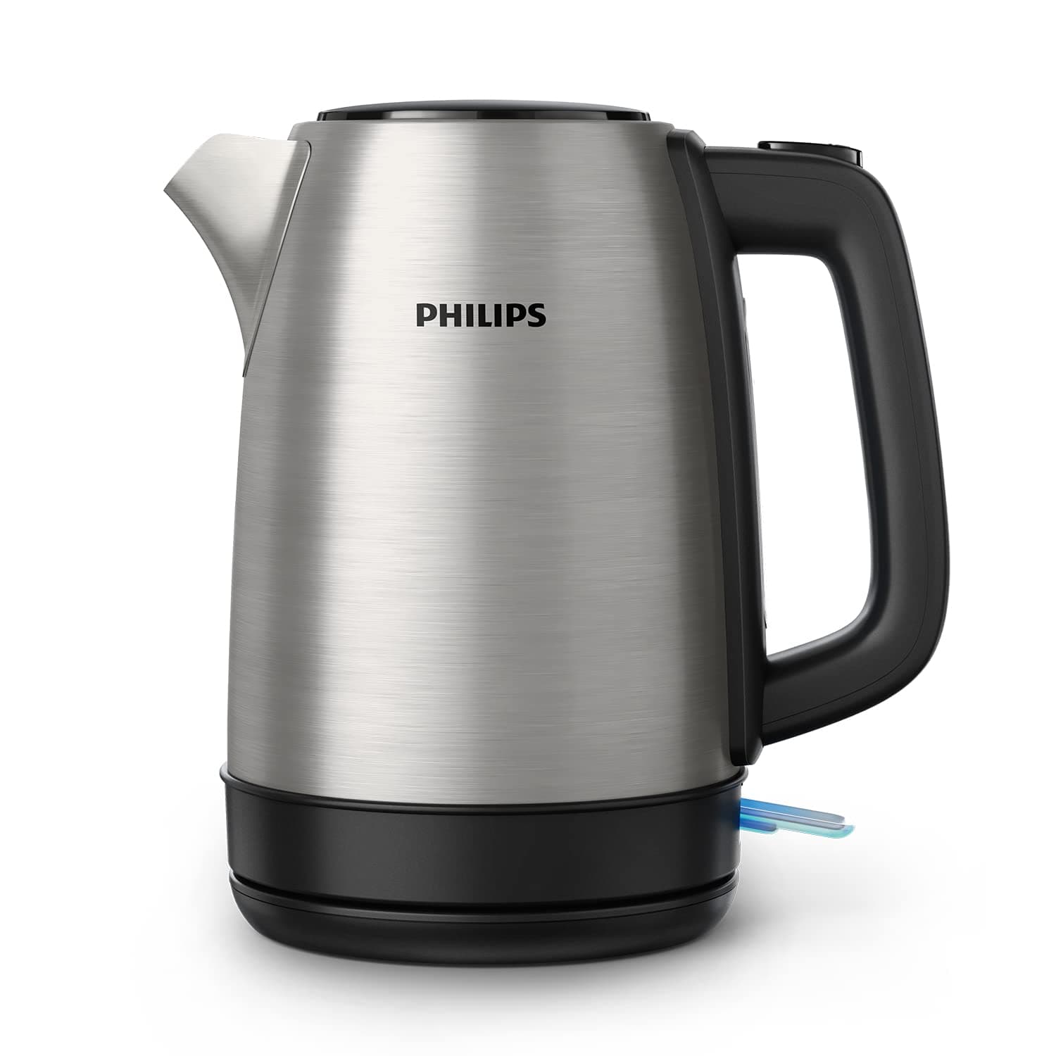 Philips Collection Daily Stainless Steel Electric Kettle - 1.7L Capacity, Flat Resistance for Fast Boiling, Anti-Limescale Sieve, 360° Wireless Base, Spring Lid (HD9350/90)