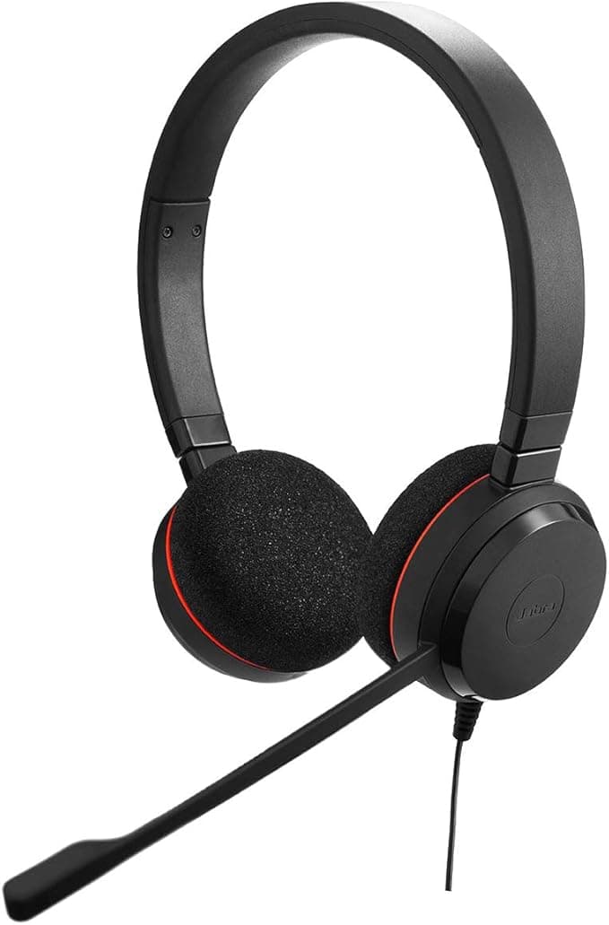 Jabra Evolve 20 Stereo Headphones with Microphone, Wired Headphones, Microsoft Teams Certified, Passive Noise Reduction, USB-A, Plug-and-Play, Ideal for Office Work, Black - Image 1