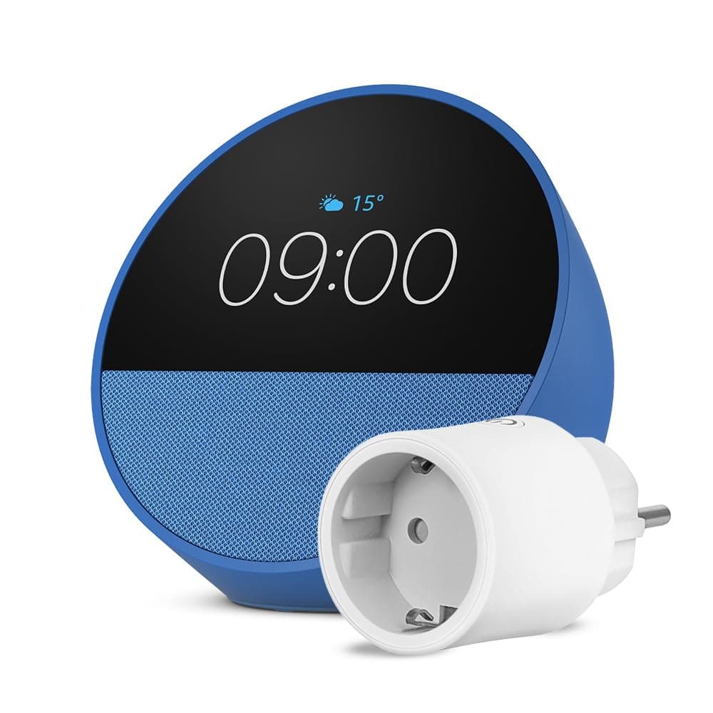 Amazon Echo Spot (Nouvelle génération) | Bleu + OSRAM SMART+ Prise intelligente avec Matter, Fonctionne avec Alexa - Kit de démarrage Maison connectée - Image 9