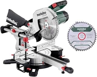 KGS 254 M Radial Mitre Saw Kit 613254900 with Precision Cutting Line 254 mm 2 Tungsten Carbide Saw Blade and Pull Function 2 m Cable