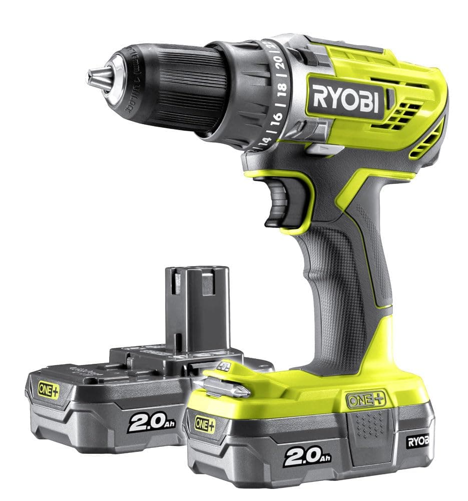 Perceuse-visseuse RYOBI - R18DD3-220S - 18V One+ - 2 batteries 2.0Ah - chargeur rapide - Image 2