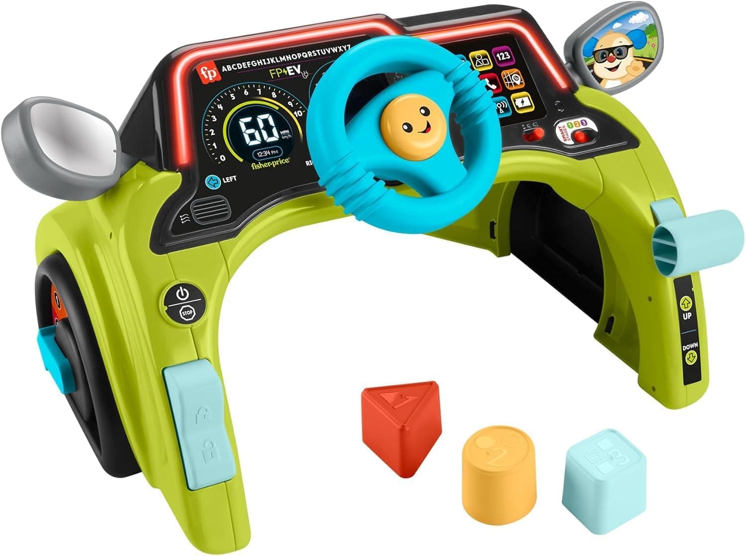 Fisher-Price My First Car Laughing and Learning Activity Centre, Learning Toy for Babies and Children from 6 Months, Multilingual Version, HYR92