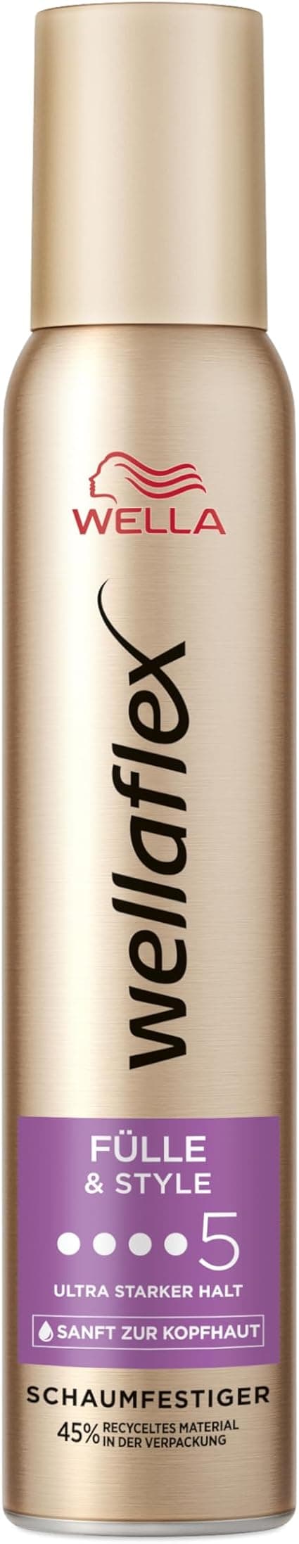 Wellaflex Fülle & Style Styling Mousse for Women, Ultra Strong Hold for Up to 24 Hours, for Full, Voluminous Hair, Gentle on the Scalp, Dermatologically Tested, Silicone-Free - Image 1