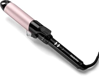 38mm Clip Curler - Satin Touch Cylinder, 10 Temperature Settings, Professional Curler with Built-in Safety Bracket, Black and Pink, C338E