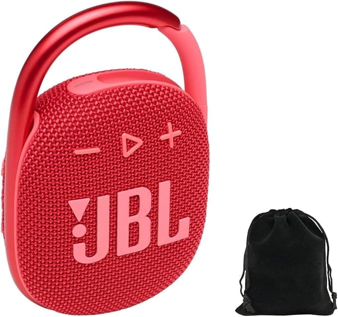 JBL Clip 4 JBLCLIP4Red-Pouch Portable Bluetooth Speaker - Red, IP67 Waterproof, Dustproof, 10 Hours Playtime, Built-in Carabiner, Ultra Portable Design, Bold Style, Rich Sound - Image 1