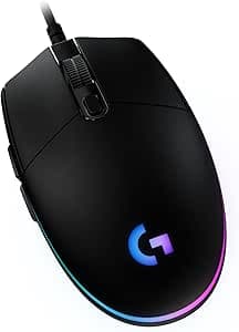 Logitech G 203 LIGHTSYNC USB Gaming Mouse with Customizable RGB Lighting, 6 Programmable Buttons, Gaming Level Sensor, 8000 DPI, Ultra-Light - Black