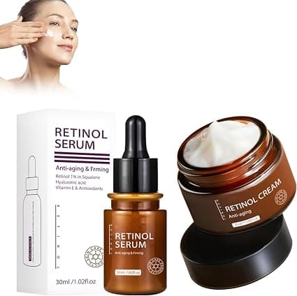 Anti-Aging Retinol Face Cream and Essence, Retinol Cream + Retinol Essence, Retinol Cream, The Ordinary Retinol Face Serum, Reduces Dry Wrinkles and Fine Lines