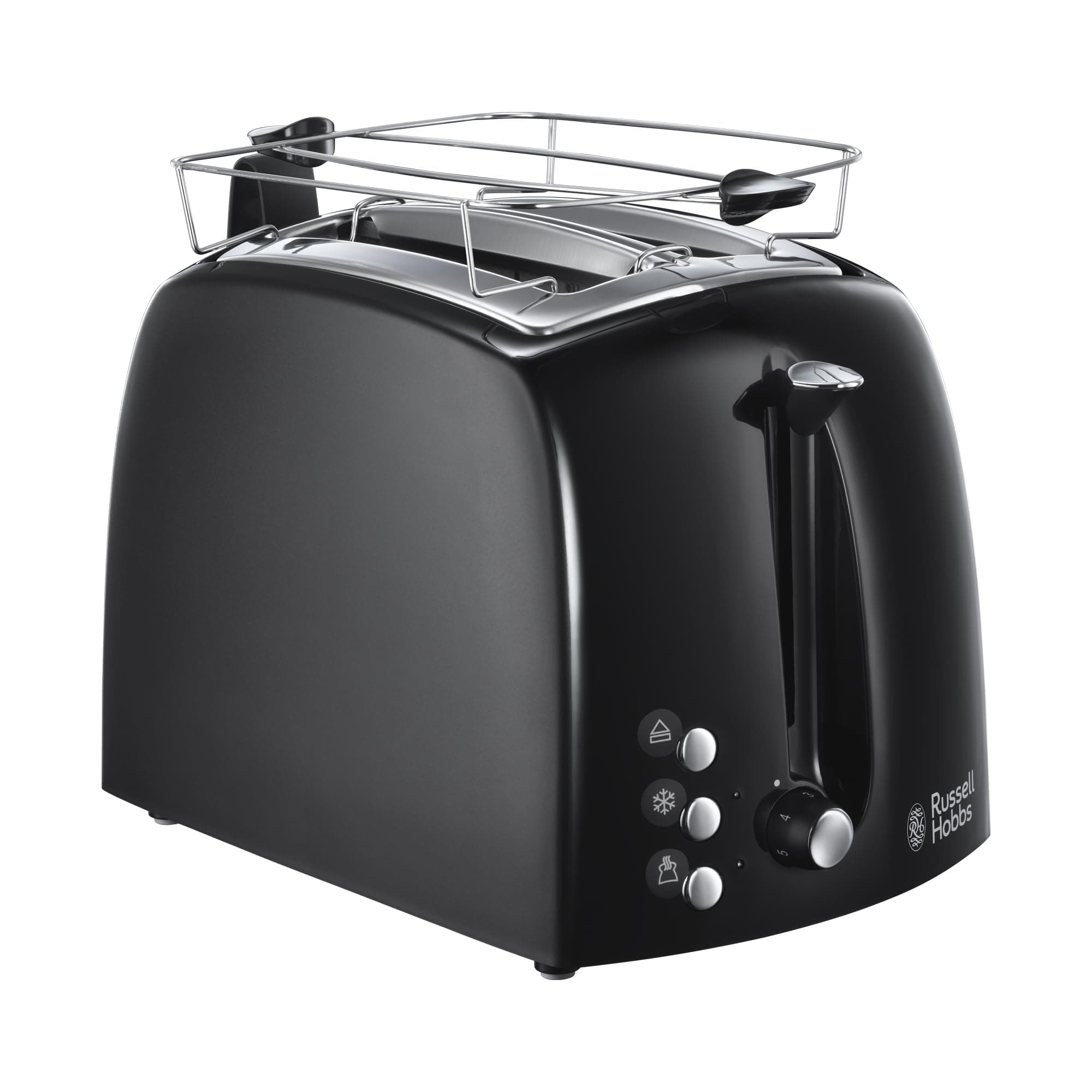 Russell Hobbs Toaster [2 Slots] Textures+ (extra wide, raised, roll holder & toast tongs, 6 levels of browning, defrosting & bakery warmer, 850W) 22601-56 - Image 1